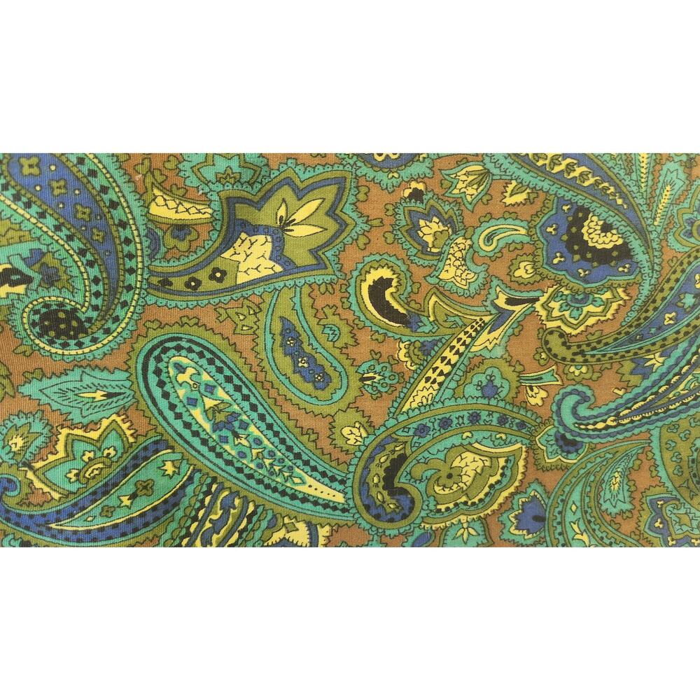 Vintage 60s Green Paisley Fabric Briefcase Travel Bag Laptop Retro Made Japan - Picture 7 of 11